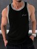 Men's Clothing Summer Muscle Fitness Sports Leisure Sleeveless Vest Printed Letters Fashion Quick Drying Vest_viptrois.com