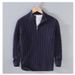 Men's Chunky Knit Sweater – Half-Zip Cable Pullover | 100% Cotton Winter Thermal For Casual & Smart Looks (Gray/Navy/Black, M-3XL)_viptrois.com