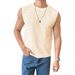 Men's Clothing Summer Men's New Solid Color Hollow Breathable Round Neck Casual Vest Sweater Men's Sleeveless Tops Men's Clothing_viptrois.com