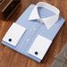 "Men's French Cuff Striped Dress Shirt – Slim Fit Business Casual Long Sleeve With Detachable Cufflinks (Multiple Colors, S-3XL)"_viptrois.com