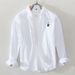 Clothing Cotton Japanese Retro Embroidered Bear Casual Shirt Men's Spring Loose Large Size Hong Kong Style Long Sleeve_viptrois.com