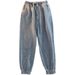 Men's Clothing Style Trendy Japanese Loose Straight Leg Harem Nine Point Casual Pants_viptrois.com