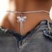 Rhinestone fringe waist chain Female belly dancer Butterfly waist chain Bohemian style body chain Fashion accessory_viptrois.com