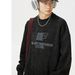Suede-Fleece Crewneck Sweatshirt – Split-Panel Streetwear Pullover With Embroidered Typography (Unisex, S-XXXL, Black/Olive/Stone, 96% Polyester)_viptrois.com
