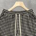 Men's Summer High-Waist Straight Leg Pants Trendy Casual Five-Point All Over Houndstooth Print Loose Fit Streetwear_viptrois.com