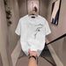 2025 New Bamboo Embroidered Short Sleeve T-shirt Summer Korean Edition Trendy Brand Casual Men's Top Printed_viptrois.com