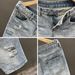 Men's Clothing Casual Retro Embroidered Ripped Denim Shorts Men's Loose Trendy Straight Five Point Pants Trendy_viptrois.com