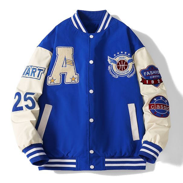 Retro Baseball Jacket – Vintage Embroidered Varsity Coat (Unisex, Polyester, Loose Fit, Casual & Streetwear, M-XXXL)_viptrois.com