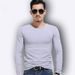 Men's Clothing Spring And Autumn Long Sleeved T Shirt Men's Tops Thin Casual Solid Color Autumn New Men's Bottoming Clothes_viptrois.com
