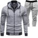 Men's Clothing Autumn And Winter Sports Stitching Men's Jacket Casual Long Sleeved Trousers Hooded Sports Men's Two Piece Suit_viptrois.com