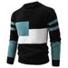 Autumn 2026 Fashion Knitwear Pullovers Men Artificial Mink Fluff Half High Collar Color Mixing Long Sleeve Casual Slim Thick Sweater_viptrois.com