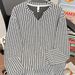 Men's Long Sleeve V-Neck Stripe T-Shirt - Loose Fit Casual Tee For Teens & Young Adults, Retro American Style_viptrois.com