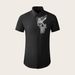Men’s Slim-Fit Short-Sleeve Shirt – Eagle Embroidery & Premium Cotton Blend, Trendy Streetwear Style_viptrois.com