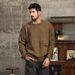 Pure Autumn Workwear Style Knitted Casual Loose Color-Block Men's Sweater Trendy Pocket Crew Neck Pullover Top_viptrois.com
