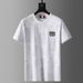 2024 Summer Embroidered Short-sleeved Men's T-shirt Korean Version Trendy Fashion Personalized Printed Half-sleeved Men's Mercerized Cotton Top Tide_viptrois.com