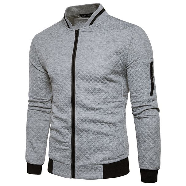 Men's Clothing European New Men's Sweatshirt Zipper Sweatshirt Jacket Men's Solid Color Cardigan Jacket_viptrois.com