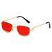 Hip Hop Small Frame Sunglasses - Metal Texture Square Half Frame For Women (Trendy Celebrity Style, UV400 Protection)_viptrois.com