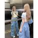 Men's Clothing American Retro Cargo Casual Pants For Women, High Waist, Straight Leg, Wide Leg, Stylish, Loose Fitting, Floor Length Pants_viptrois.com