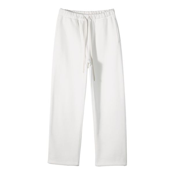 Men's Fleece Lined Straight Leg Sweatpants Autumn/Winter New Style Solid Color Loose Sports Casual Pants_viptrois.com