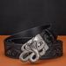 Apparel Accessories automatic buckle men's belt genuine leather retro style carved casual wild tiger wolf king snake_viptrois.com