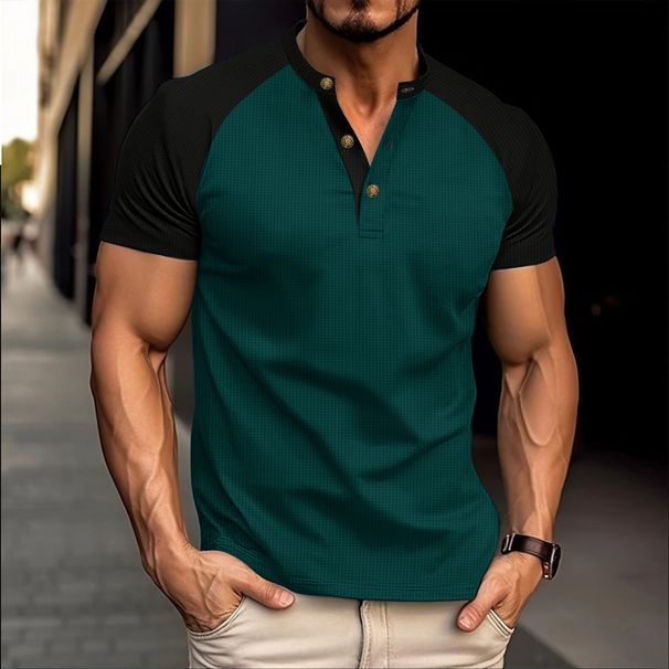 2025 Men's Summer Round-neck Short-sleeved T-shirt, Form-fitting, Breathable, Pullovers, Casual Short-sleeved_viptrois.com