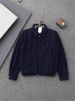 Correct Code Can Be Scanned Pony Embroidered Small Logo Old Money Style Blue And White Contrast Color Lapel Jacket_viptrois.com