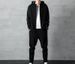 Men's Cotton Hooded Sweatshirt & Jogger Set - Casual Winter Sportswear Two-Piece Outfit With Logo Embroidery Option (Black, Grey, M-4XL)_viptrois.com
