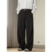 Men's Retro Wide-Leg Trousers – High-Waisted Pleated Straight Pants With Subtle Stripes (M-XXXL)_viptrois.com