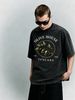 Summer Washed Cotton T-Shirt, Men's Olive House Tuscany Print, Casual Vintage Style, Oversized Tee_viptrois.com