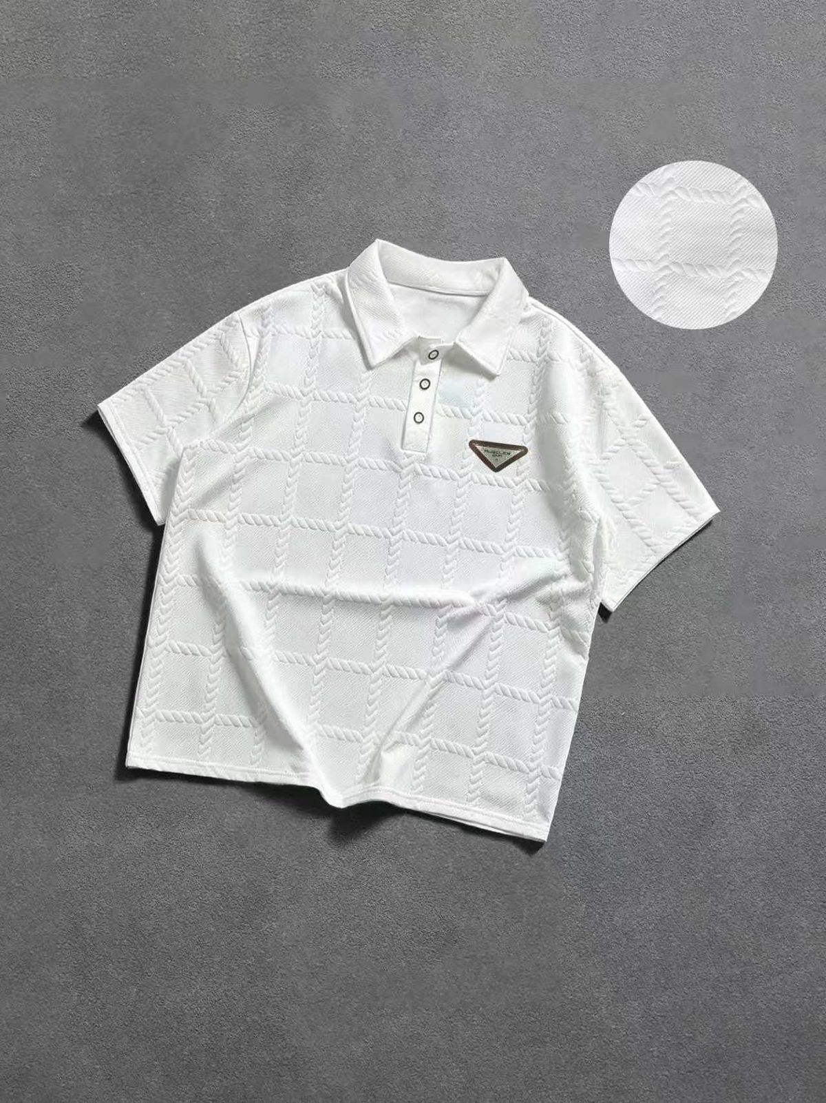 Men's Clothing Casual Jacquard Summer New Men's Slim Breathable Lapel Shirt Short Sleeved Shirt Men_viptrois.com