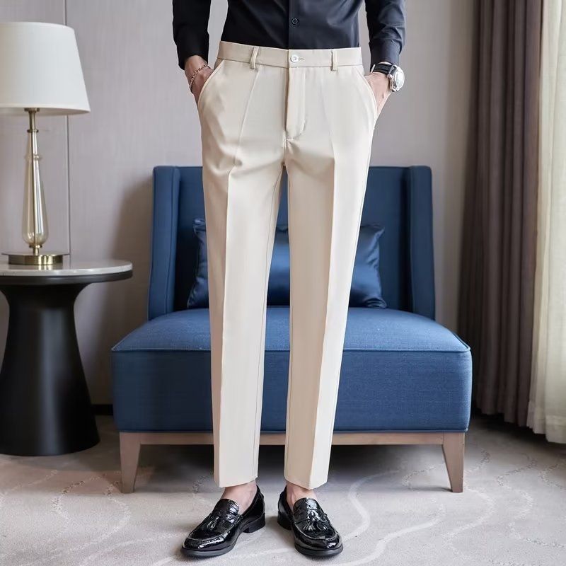Men's Clothing High End Business Casual Trousers Spring And Autumn Light Luxury Iron Free Trousers For Men_viptrois.com