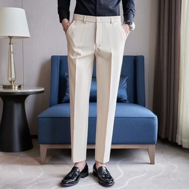 Men's Clothing High End Business Casual Trousers Spring And Autumn Light Luxury Iron Free Trousers For Men_viptrois.com