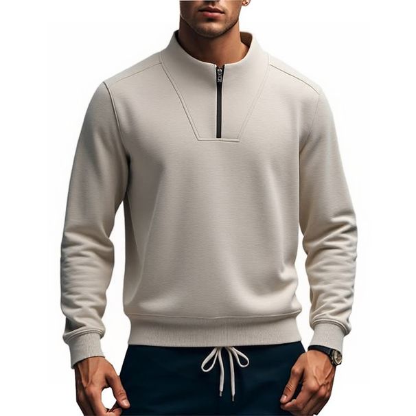 Men's Clothing Winter Foreign Trade Men's Half Zipper Stand Collar Long Sleeve Sweatshirt Daily All Match Fitness European And American Sweatshirt_viptrois.com