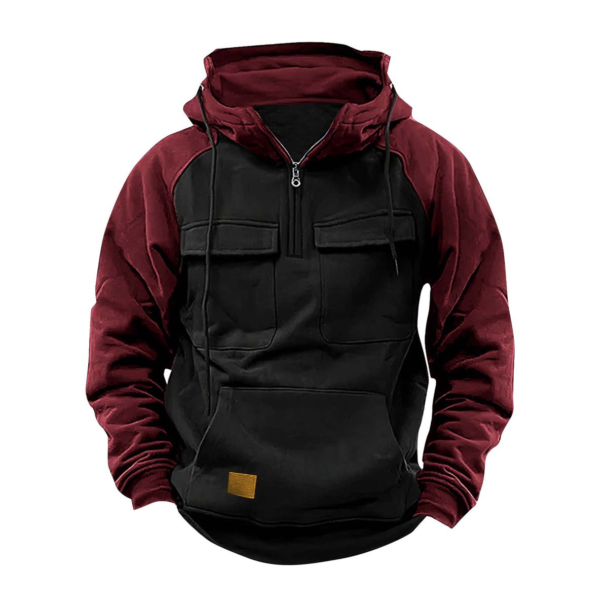 Men's Zipper Workwear Pullover Hoodie, Sports Running Outdoor Winter Jacket Hoodie, Sweatshirt Long-sleeved Hoodie_viptrois.com