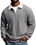 Men's Waffle Knit Zip-Up Hoodie - Long Sleeve Casual Pullover With Jacquard Texture (Army Green/Violet/Sky Blue/Gray, S-XXXL)_viptrois.com