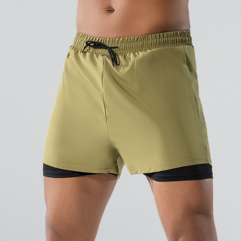 New Men's New Flat-front Discreetly Concealing Double-layer Loose Swimming Pants That Dry Quickly, Large-sized, For Hot Springs And Beaches._viptrois.com