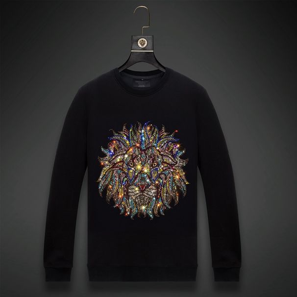 Men's Clothing Lion Head Men's Sweatshirt New Style Trend Spring Autumn Winter Couple Loose Versatile Tops Jacket Round Neck_viptrois.com