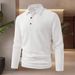 Pulse Foreign Trade Europe And America INS Cross-Border New Men's Long Sleeve Solid Color Polo Turn-Down Collar Casual_viptrois.com