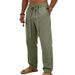 Men's Retro Linen Straight Leg Trousers Loose Woven Summer Bottoms Source_viptrois.com