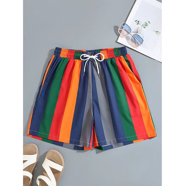 Stripe 3D Printed Board Casual Mens Graphic Short Pants Summer Hawaiian Breathable Swim Trunks Kids Loose Ice Shorts_viptrois.com