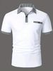 2025d 2024 Summer Polo Shirt Houndstooth Short Sleeve Turn-down Collar T-shirt Casual Fit Top Men's Clothing_viptrois.com