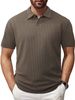 Men's Casual Polo Shirt Striped Lapel T Shirt Men's Short Sleeve_viptrois.com