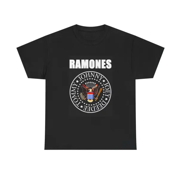 Ramones T-Shirt Mens Womens Tees Top Vintage Logo Rock Graphic Punk Unisex Heavy Cotton Tee_viptrois.com
