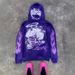 Men’S & Women’S Oversized Zip-Up Hoodie – Vintage Streetwear, 3d Graffiti Print, Dark Aesthetic (Purple/Black, S-Xl)_viptrois.com