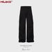 Men's and women's pleated cropped trousers, same style for men and women, straight high street, multi-pocket casual trousers, two-color trendy_viptrois.com