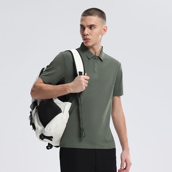 Men's Clothing Outdoor Quick Drying Polo Shirt Urban Commuting Hiking Mountaineering Sports Tops Breathable Anti Wrinkle Casual Short Sleeves_viptrois.com