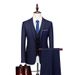 Suit Business Professional Formal Attire, Men's Korean Version Suit, Slim Fit Three Piece Set, Best Man And Groom's_viptrois.com