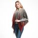 Unisex Herringbone plaid bristle square folio triangular shawl scarf_viptrois.com