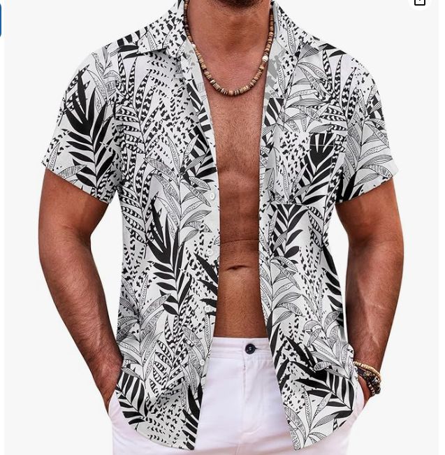 Men's Summer Casual Printed Short Sleeved Shirt Vacation_viptrois.com
