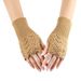Heart-shaped Knitted Hollow Heart Design Autumn Winter Fingerless Arm Warmers Acrylic Gloves_viptrois.com